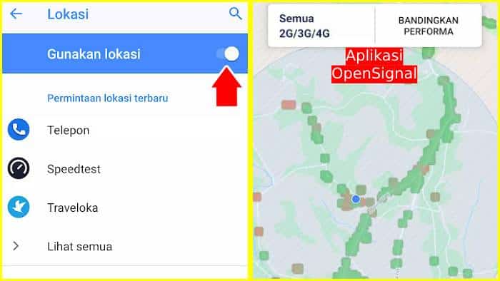 aktifin gps dan cek sebaran sinyal di peta opensignal