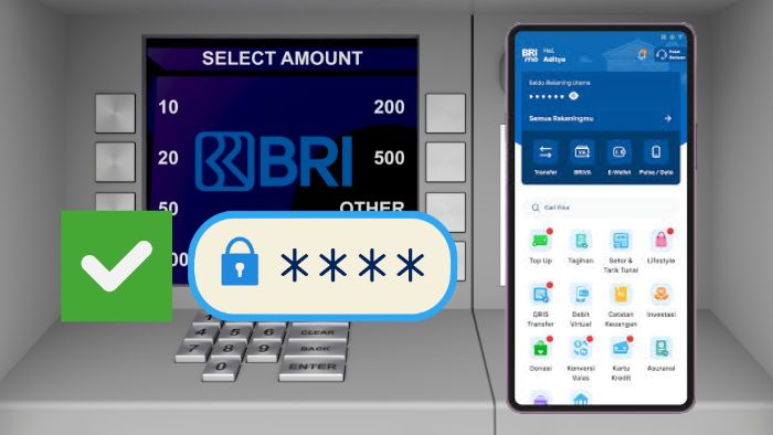 cara melihat pin atm di brimo