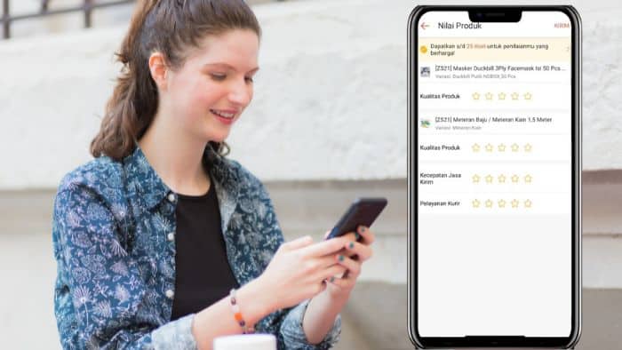cara memberi penilaian di shopee