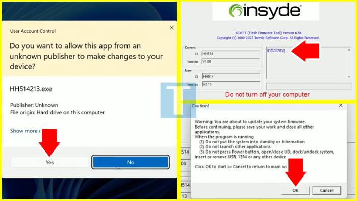 jalankan update system firmware bios