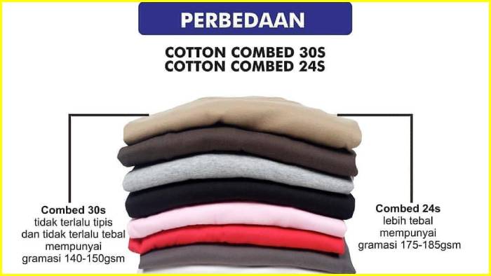 lebih bagus cotton combed 24s atau 30s