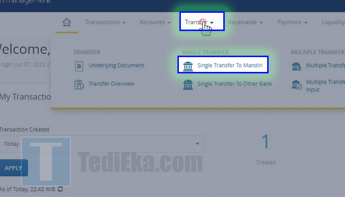 Cara Transfer Mandiri Cash Management