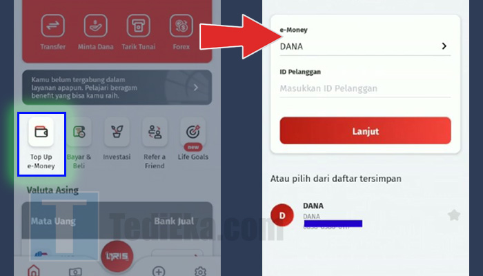 Cara Transfer m-Banking OCBC ke Dana